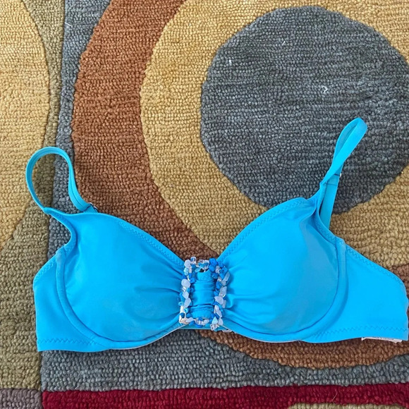 Becca by Rebecca Virtue Aqua Blue Bralette Bikini Swim Top M - Picture 2 of 10